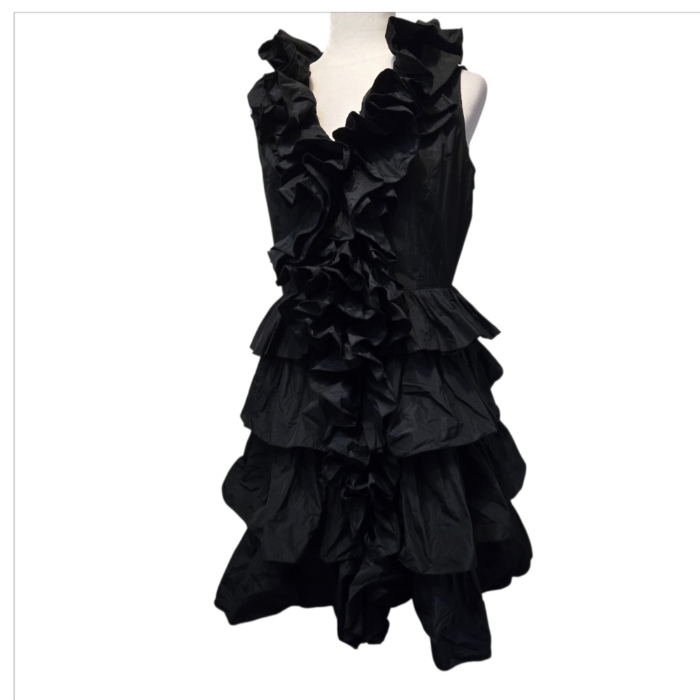 Samuel Dong Black Ruffled Dress - Picture 8 of 11
